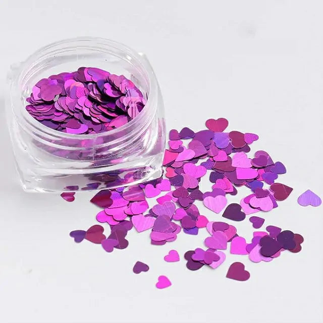 Mix Size Heart Shaped Mylars Jar (Set Of 12 Colors)
