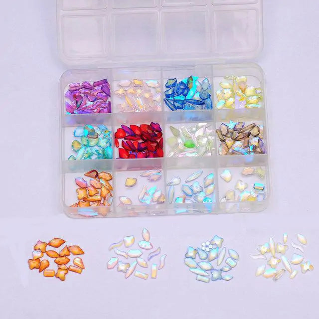 Mixed Shape Aurora Rhinestones Box (Random Color)