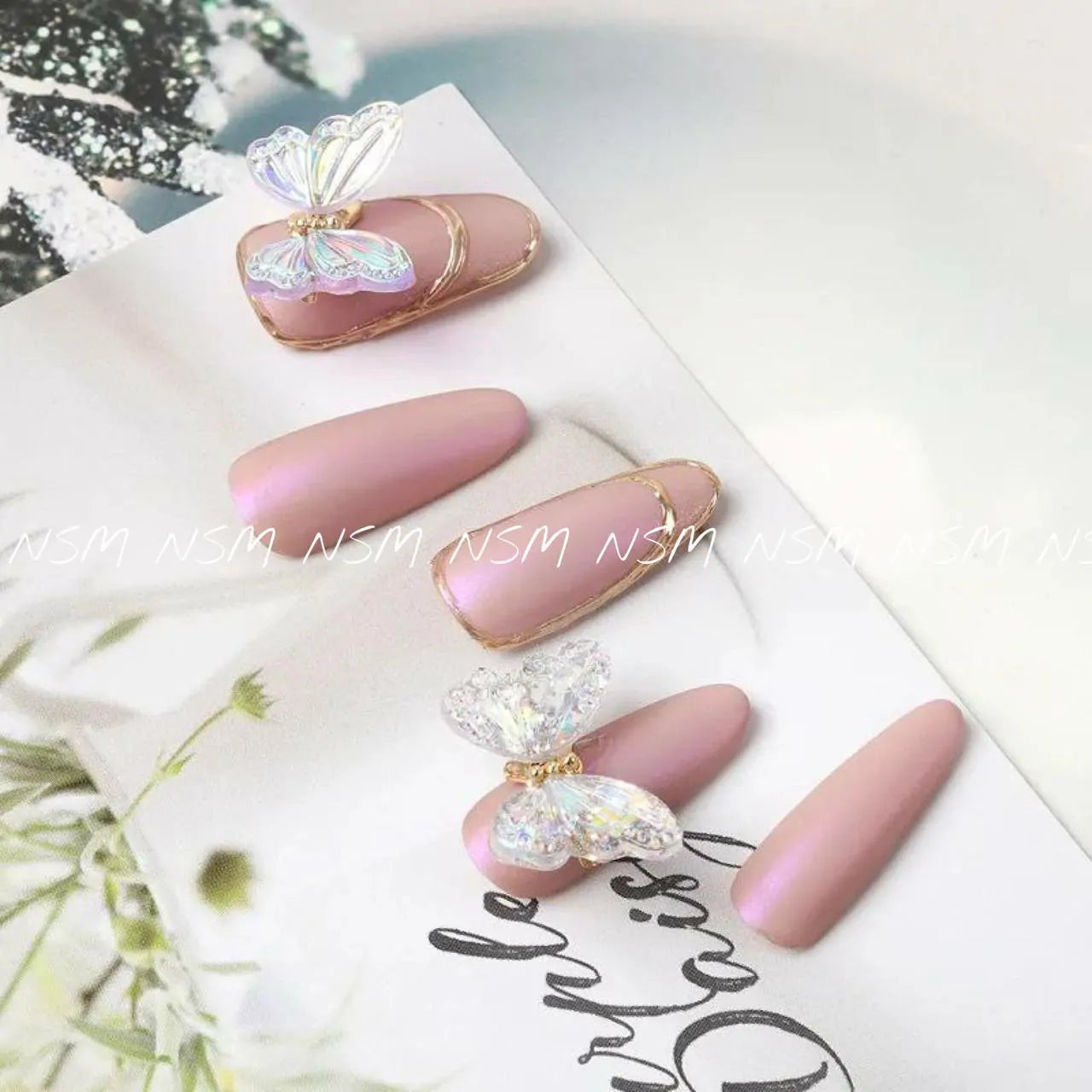 Moving Butterfly Nail Charms (Set Of 2 Pcs)