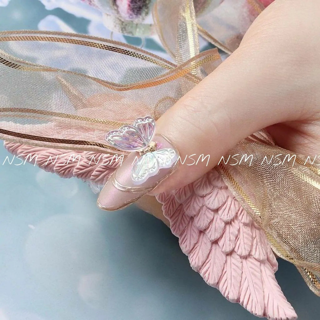 Moving Butterfly Nail Charms (Set Of 2 Pcs)