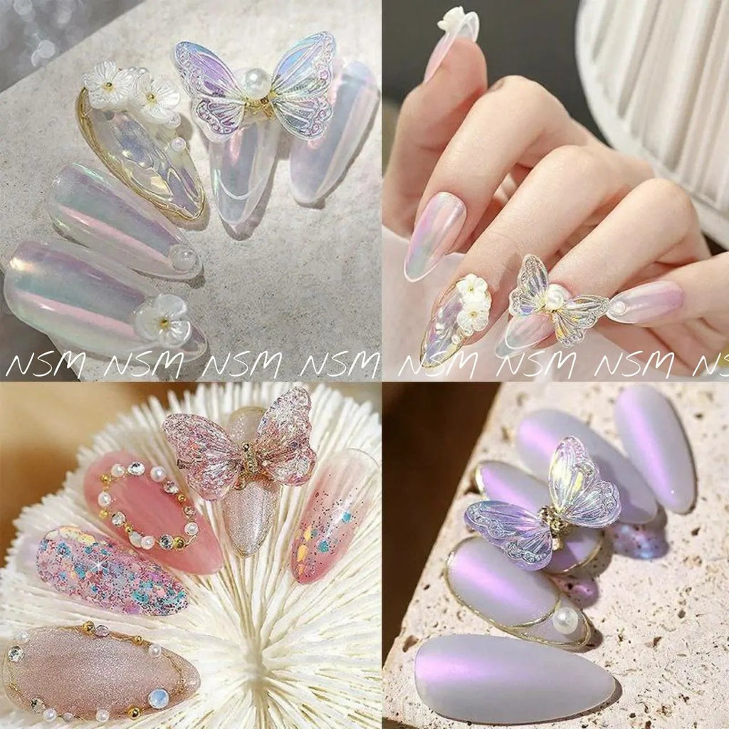 Moving Butterfly Nail Charms (Set Of 2 Pcs)