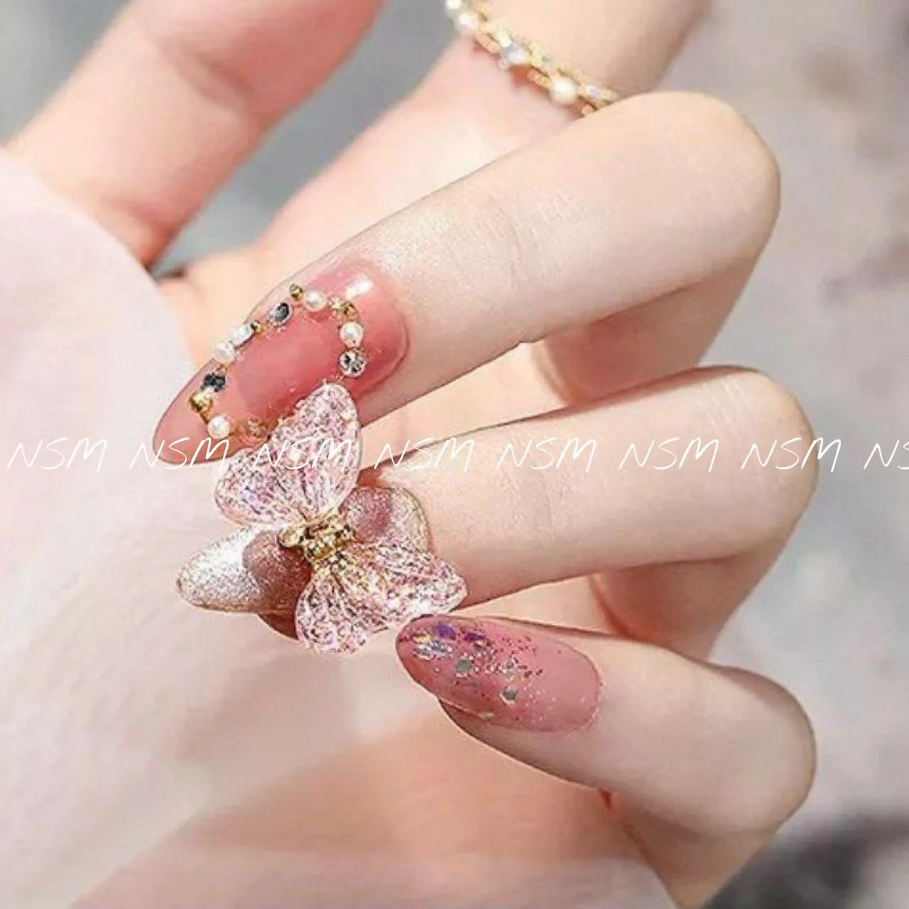 Moving Butterfly Nail Charms (Set Of 2 Pcs)