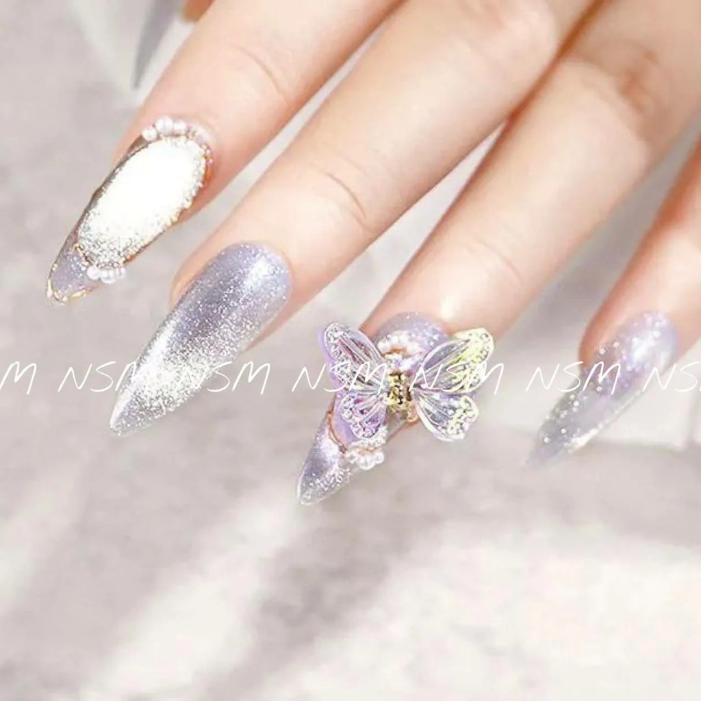 Moving Butterfly Nail Charms (Set Of 2 Pcs)