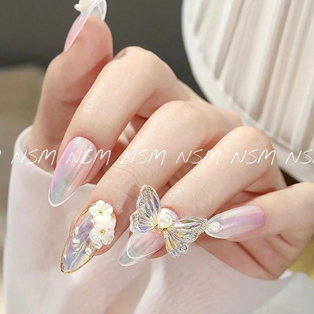 Moving Butterfly Nail Charms (Set Of 2 Pcs)