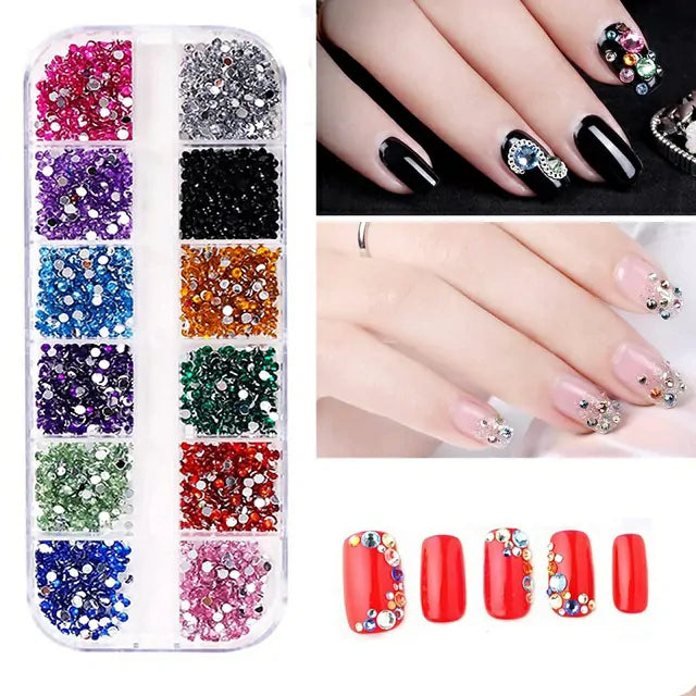 Multi Color Rhinestones Grid (Random Color)