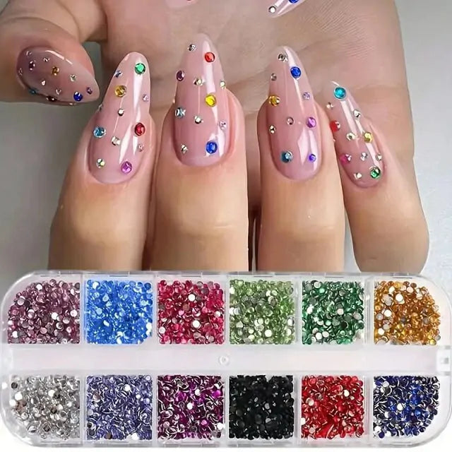 Multi Color Rhinestones Grid (Random Color)