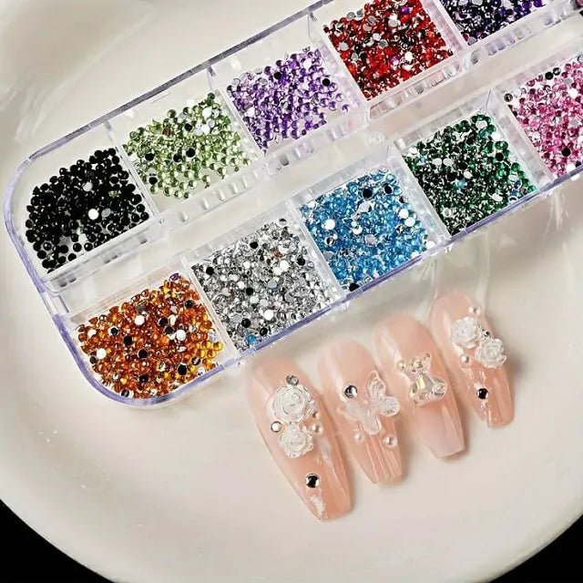 Multi Color Rhinestones Grid (Random Color)