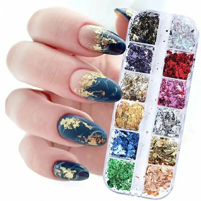 Multicolored Foil Flakes Grid