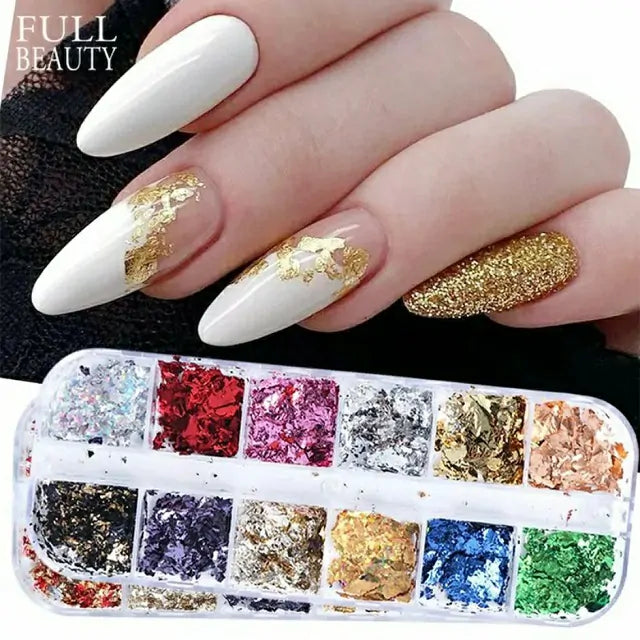 Multicolored Foil Flakes Grid