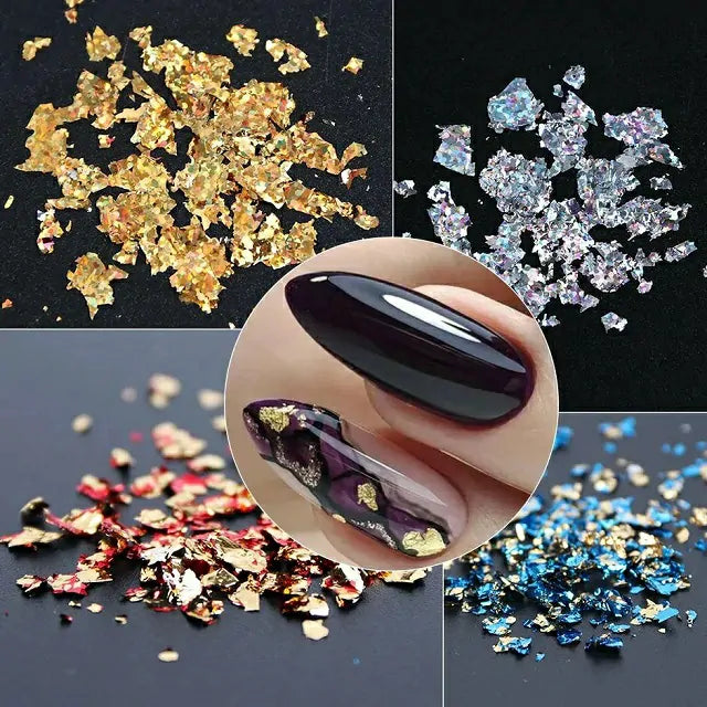 Multicolored Foil Flakes Grid
