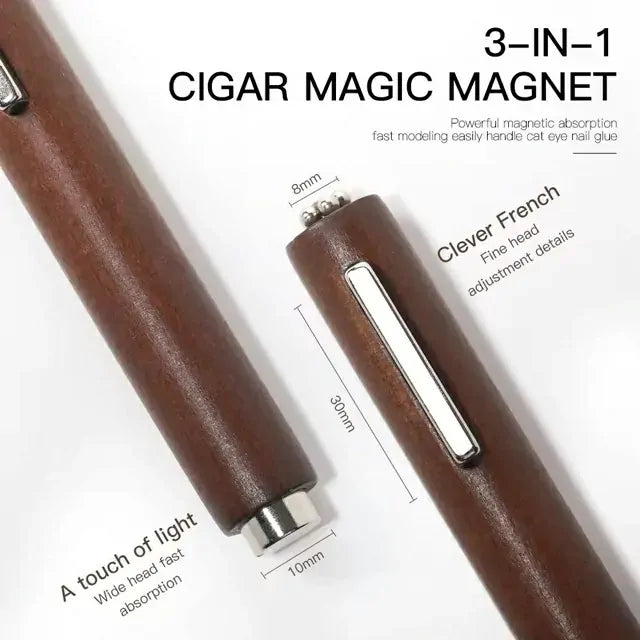Nail Art Cat Eyes 3 In 1 Wooden Cigar Magnet