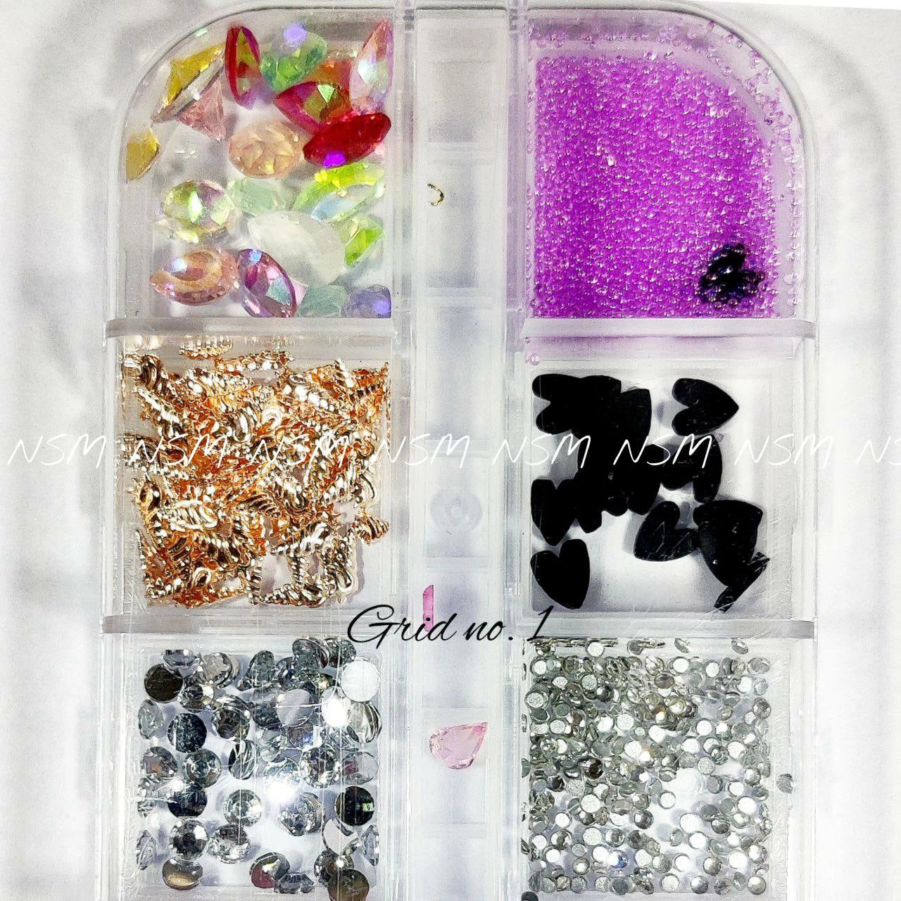 Nail Art Charms Accessories And Mylars Mix Grid 01