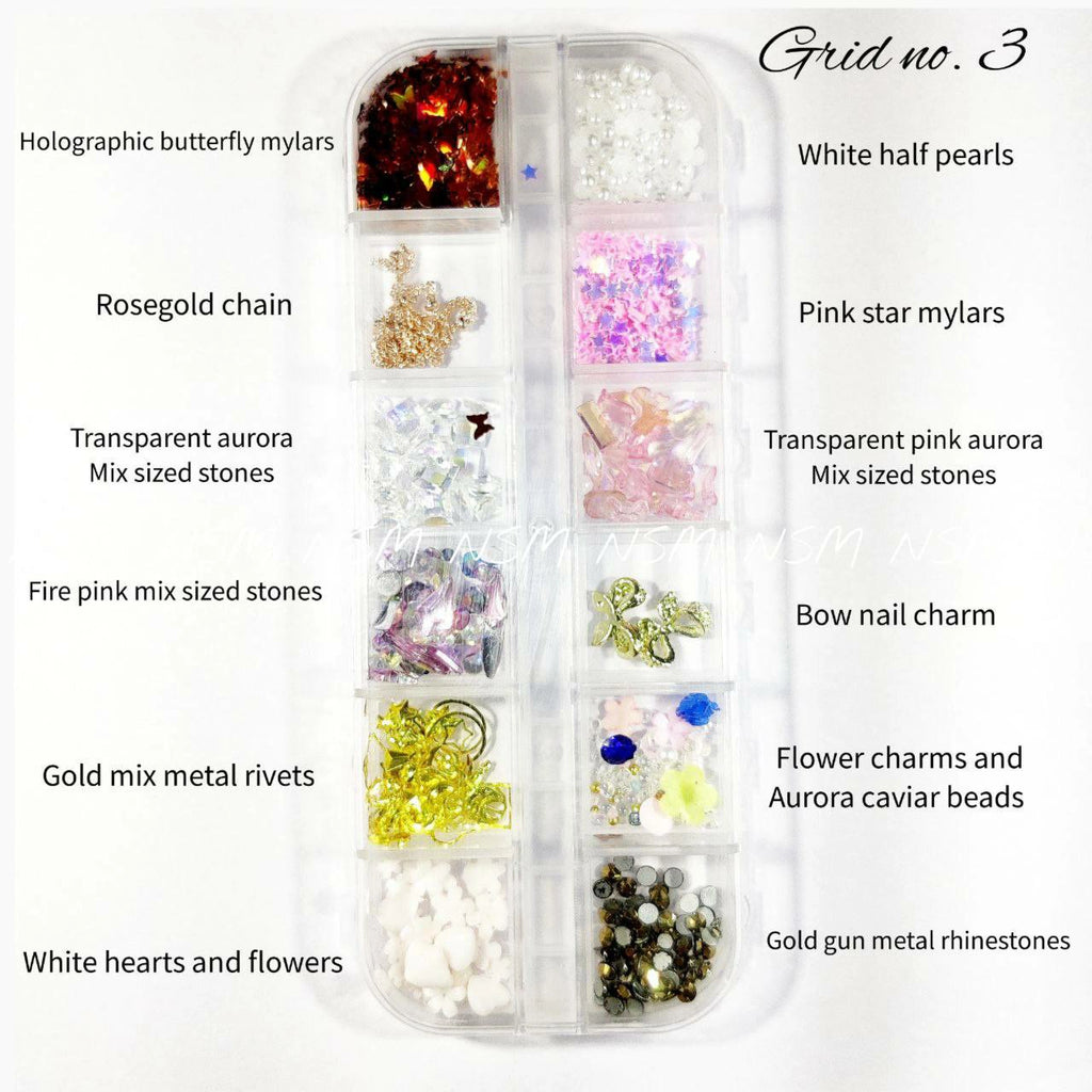 Nail Art Charms Accessories And Mylars Mix Grid 03