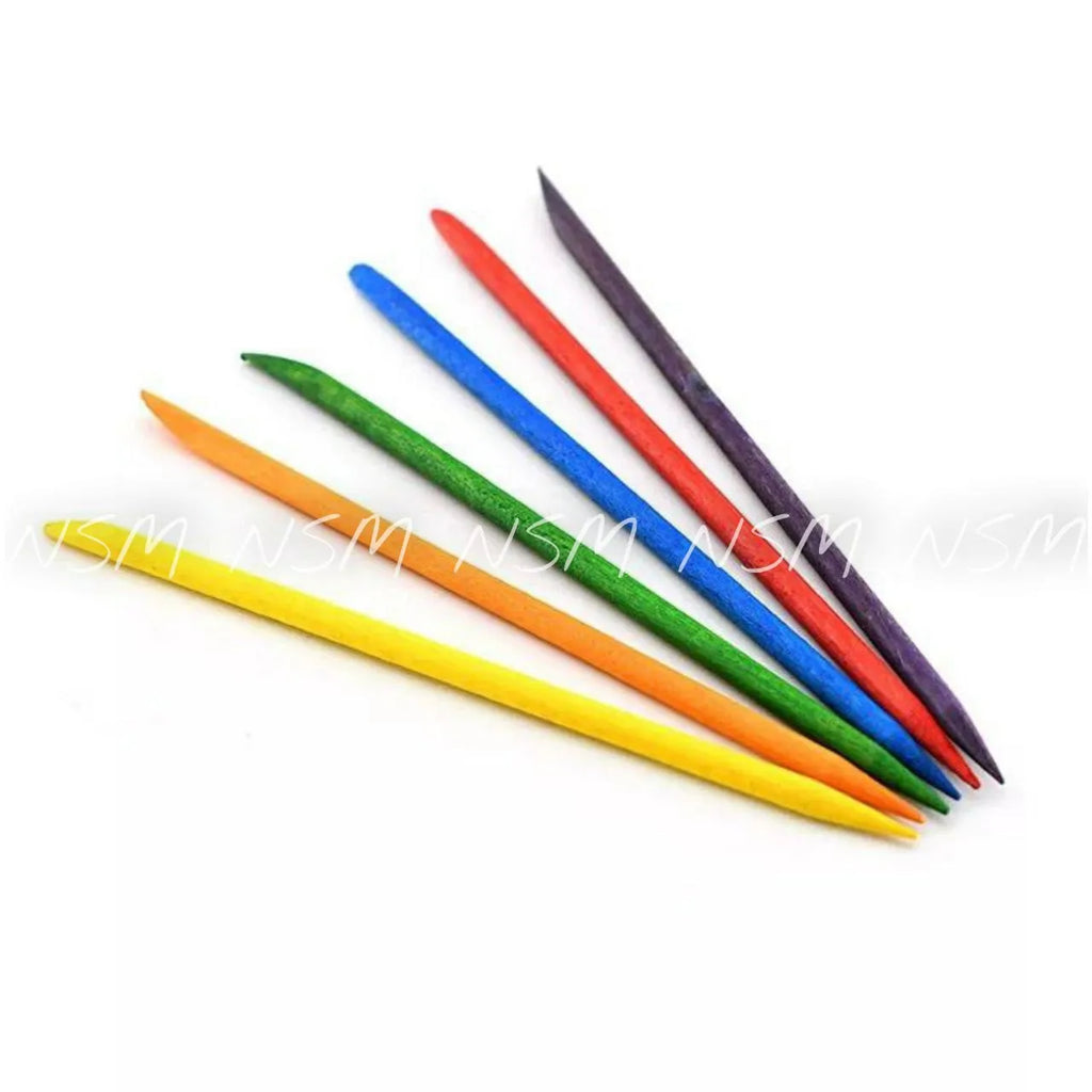 Dual End Disposable Colorful Orange / Cuticle Stick (Pack Of Approx. 100 Pieces)