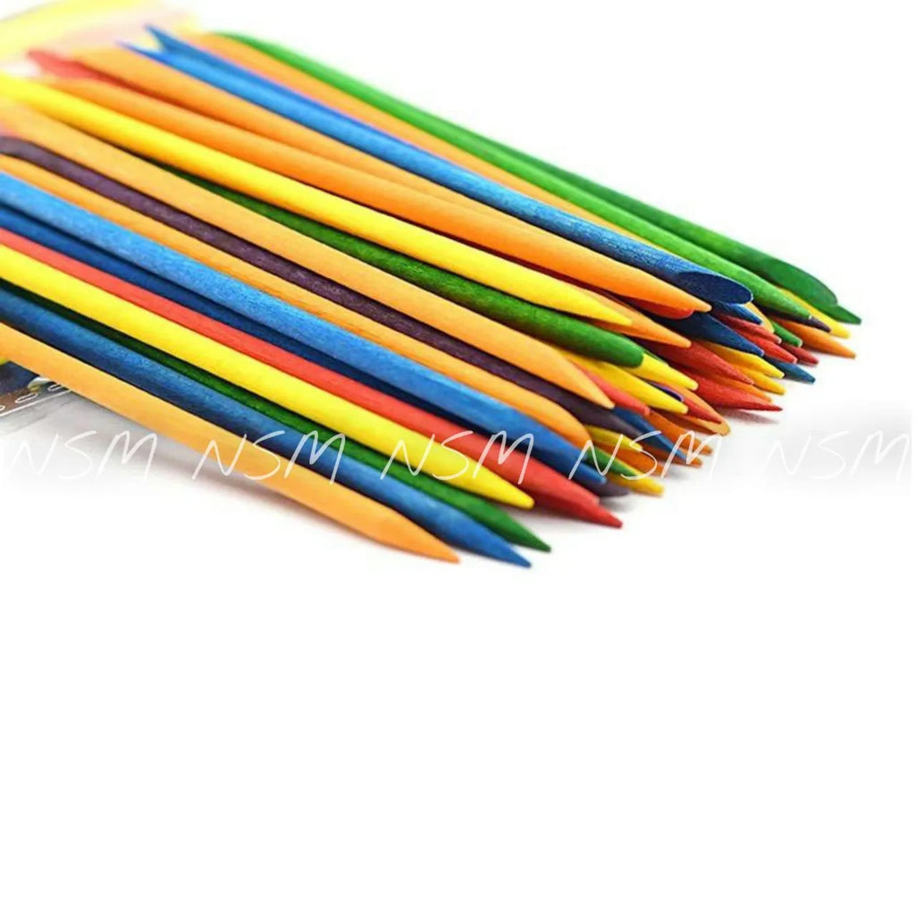 Dual End Disposable Colorful Orange / Cuticle Stick (Pack Of Approx. 100 Pieces)