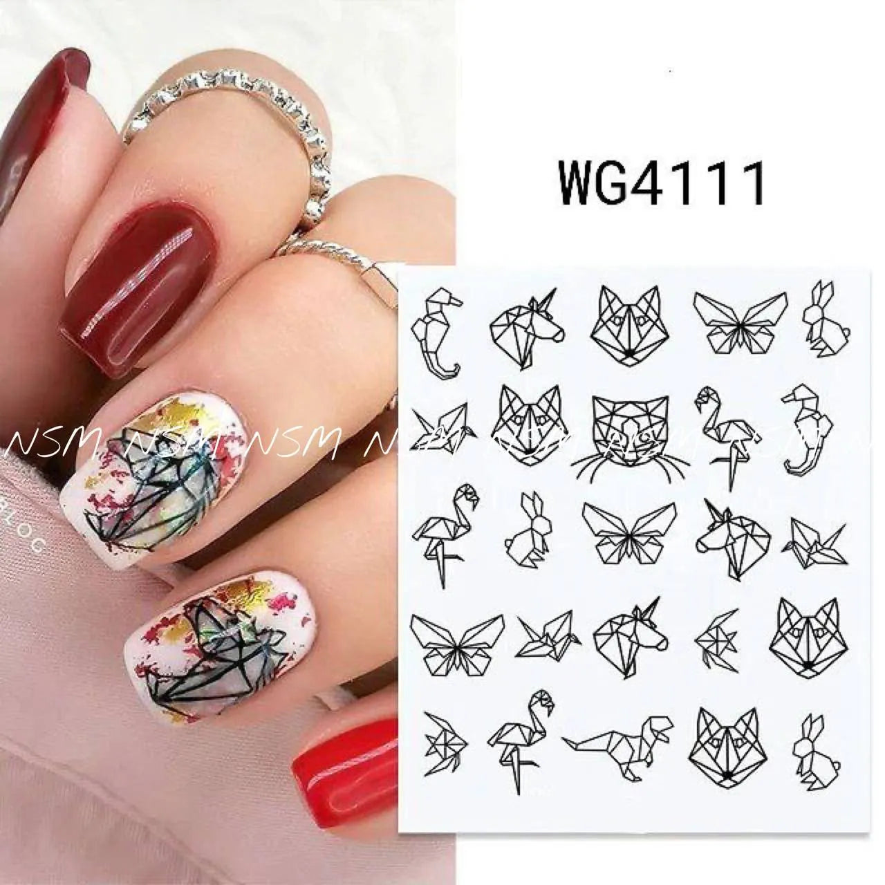 Origami Water Decal Sticker Sheets (WG4111)