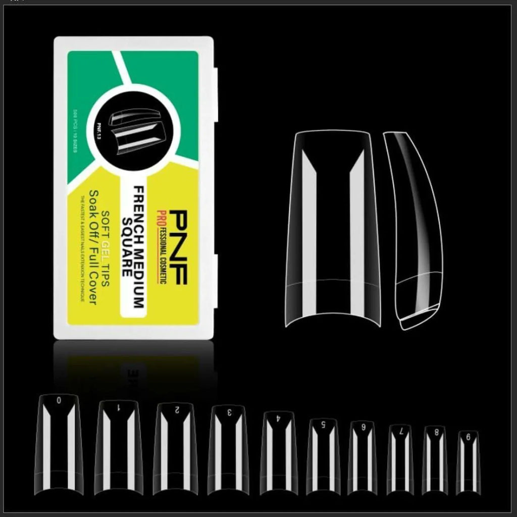 PNF French Medium Square C Cut Gel Tips (500 Tips)
