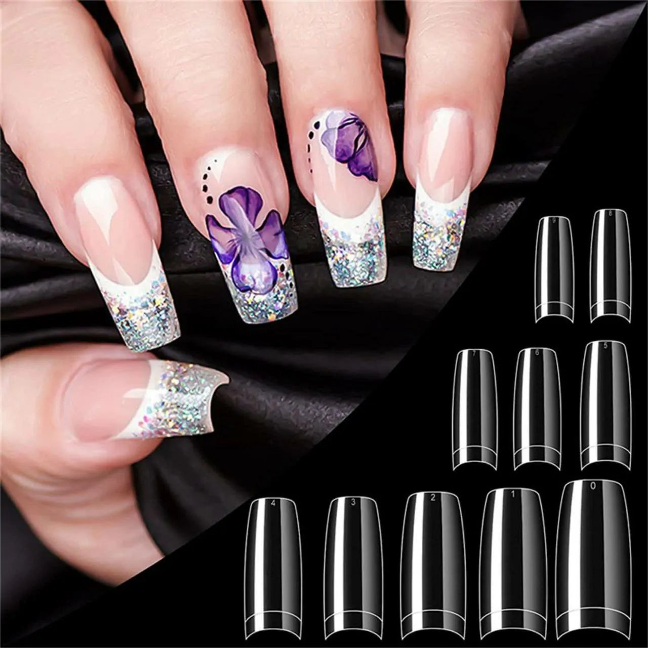 PNF French Medium Square C Cut Gel Tips (500 Tips)
