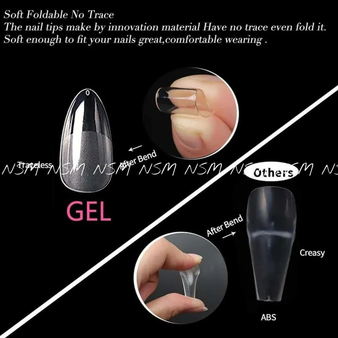 PNF Short Coffin Gel Tips (500 Tips)