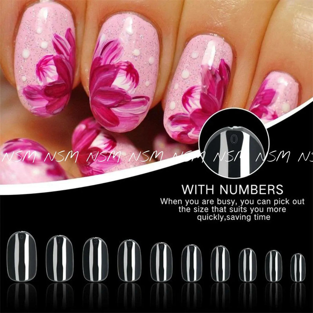 PNF Short Round Or Oval Gel Tips (500 Tips)