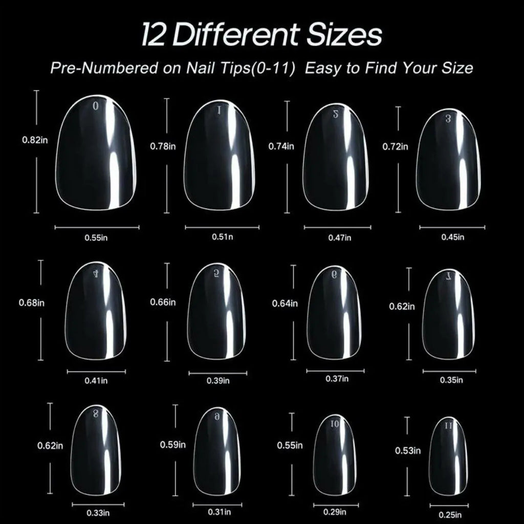 PNF Short Round Or Oval Gel Tips (500 Tips)