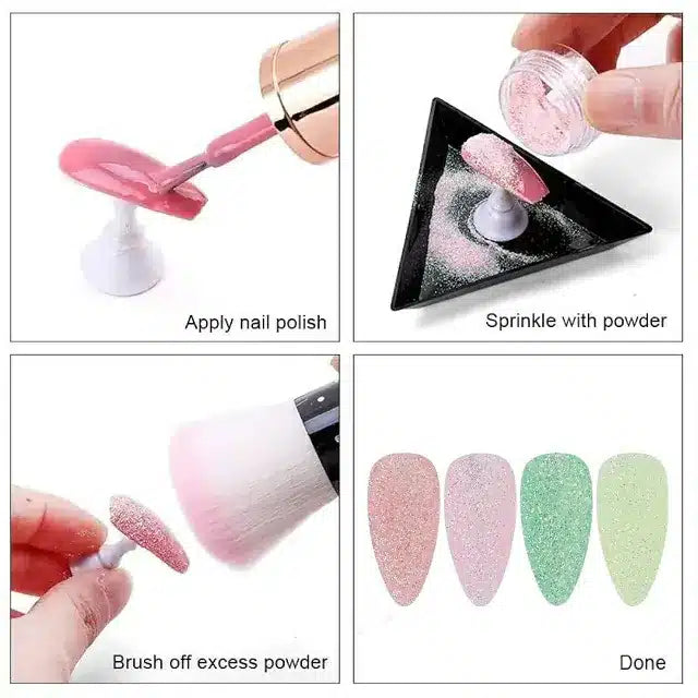 Pastel Sugar Glitter Powder Jars (Set Of 12)
