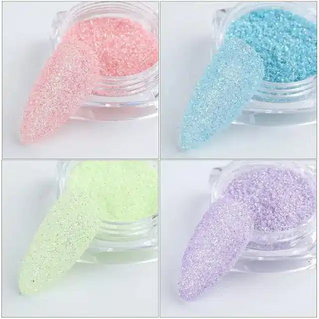 Pastel Sugar Glitter Powder Jars (Set Of 12)