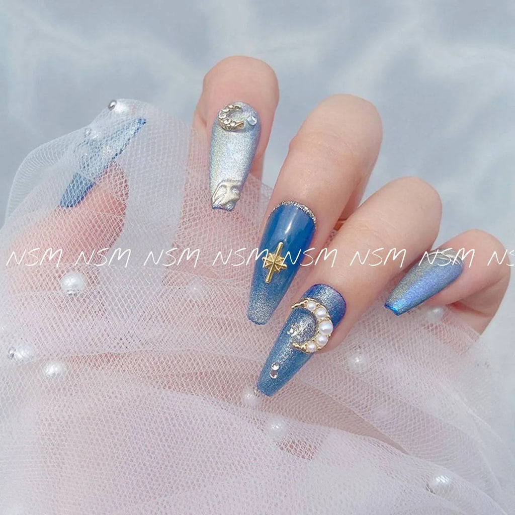 Pearl Moon Nail Charms (2 Pc set)