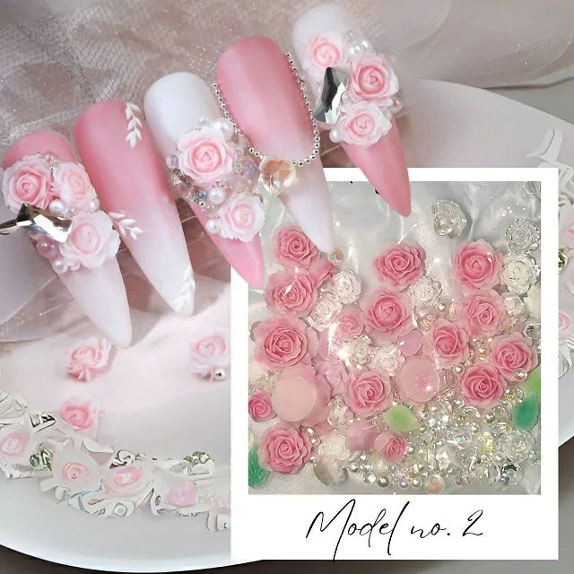 Pearl Rose Nail Charms Pack (Model No. 2)