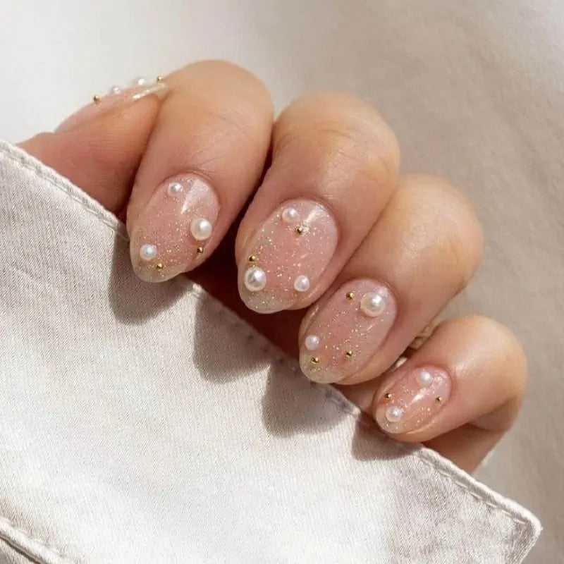 Pearls And Crystal Diamond Nail Decor (Mix Size Pack)
