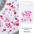Pink And White Hearts Nail Charms (100 Pcs Pack)