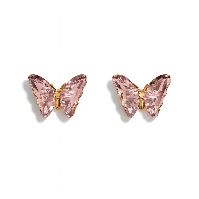 Pink Glass Butterfly Nail Charms (Pack Of 2 Pcs)