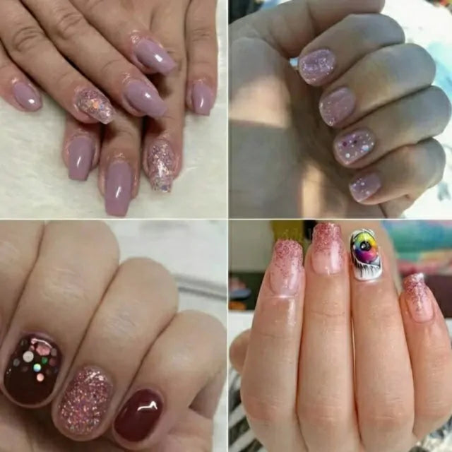 Pink / Rosegold Glitters And Mylars Box (Set Of 12)