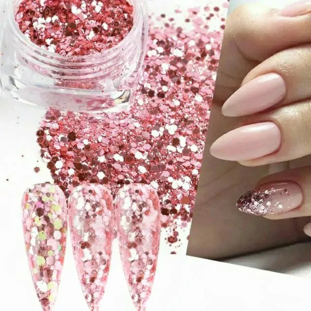 Pink / Rosegold Glitters And Mylars Box (Set Of 12)