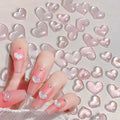 Pink Shimmer Hearts Nail Charms (Pack of 100 Pcs)