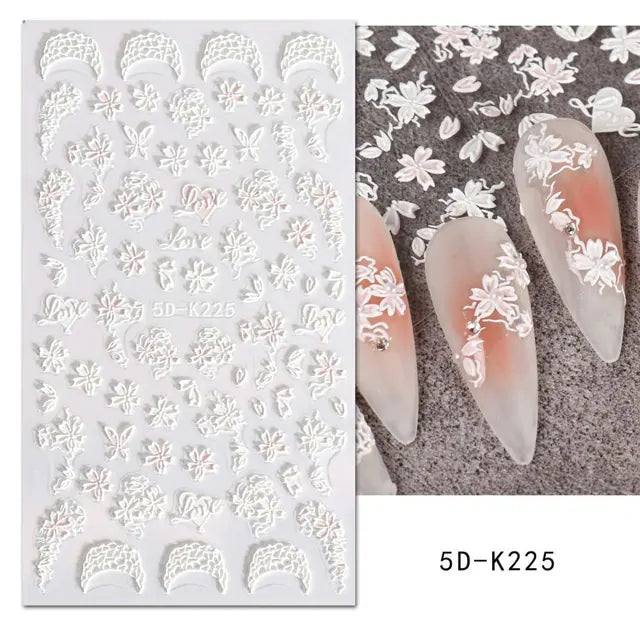 Pink and White Little Flowers 5D Sticker Sheet (5D-K225)