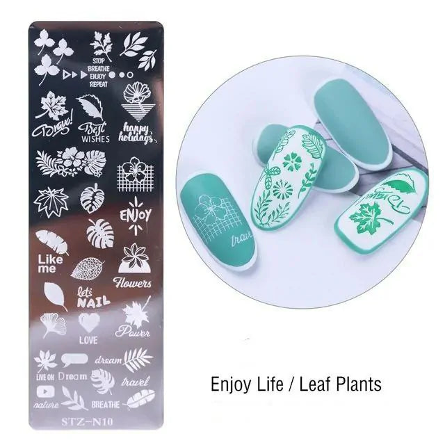 Leaves And Nature Nail Stamping Plate (XY-N10)