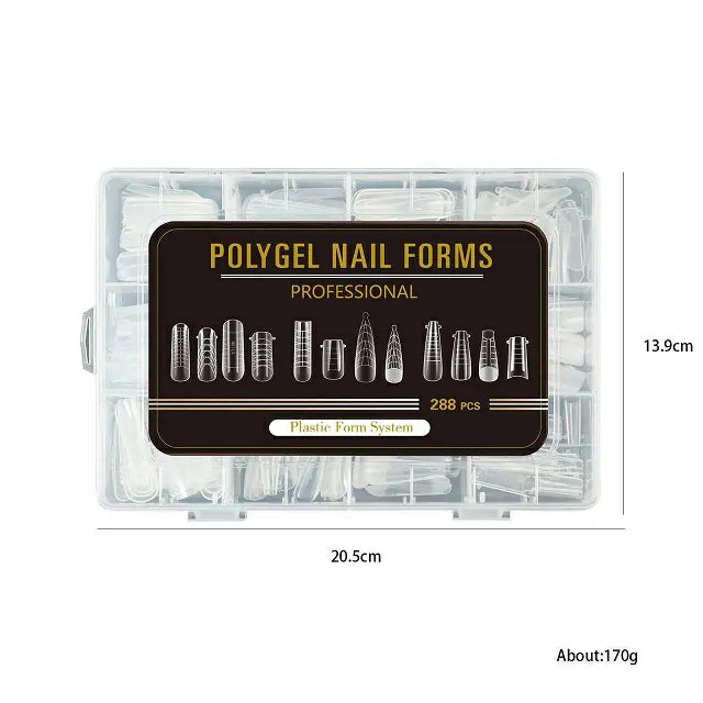 Polygel Nail Dual Forms Set (288 Pcs)