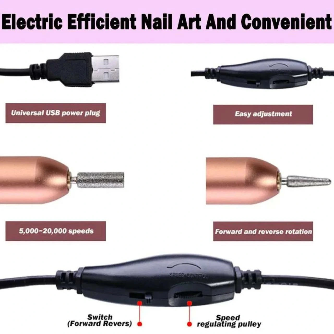 Portable Nail Drill Machine 5000-20000 RPM