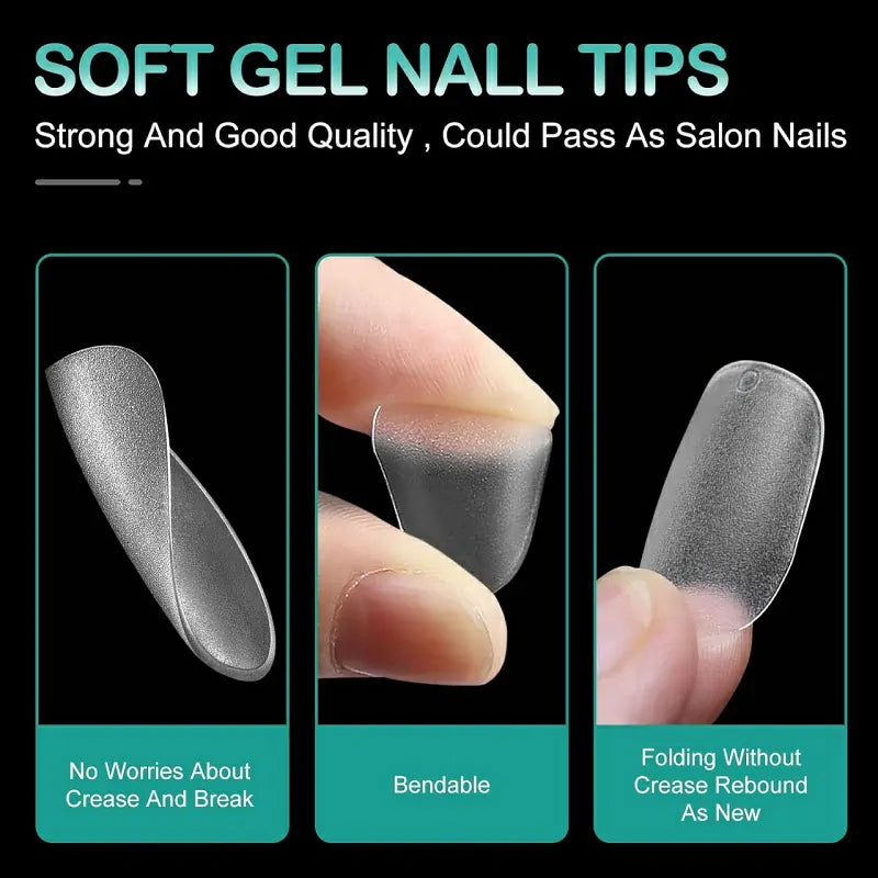 Extra Short Ovals Pre Buffed Gel Nail Tips (300 Pcs)