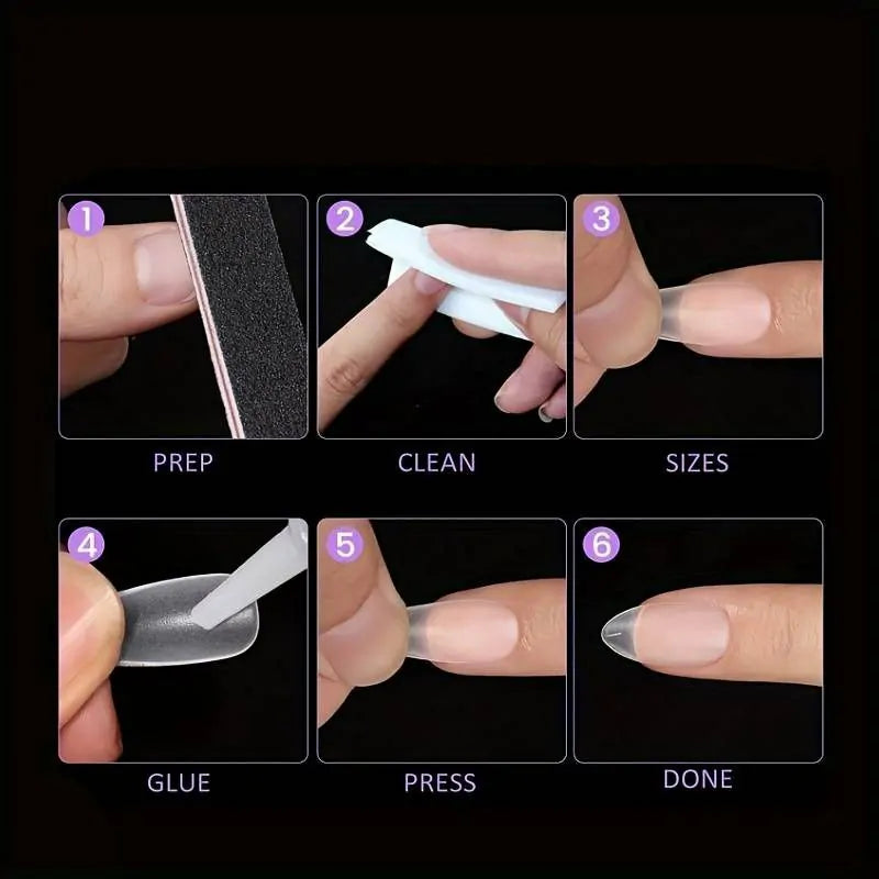 Short Square Pre Buffed Gel Nail Tips Box (300 Pcs)