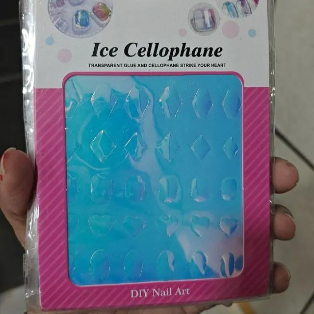 Pre Cut Aurora Cellophane Sheets For Ice Gel Nails