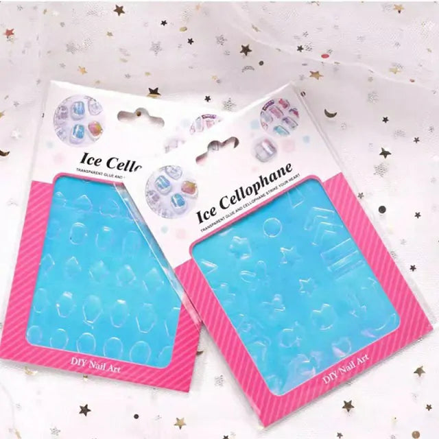 Pre Cut Aurora Cellophane Sheets For Ice Gel Nails