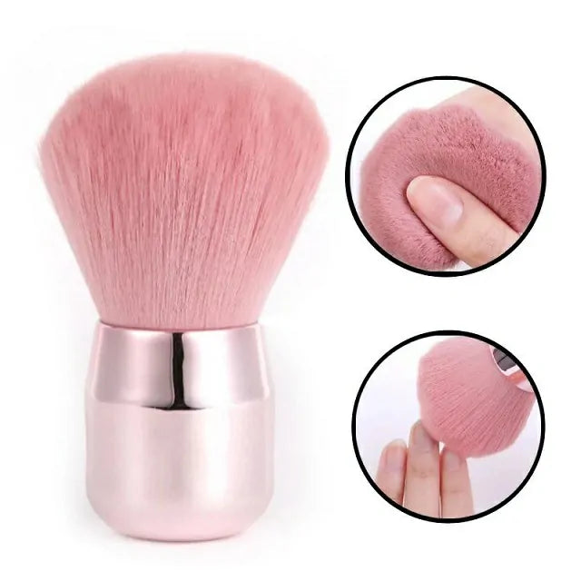 Premium Puffy Chrome Pink Dusting Brush