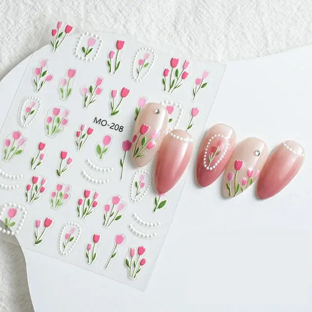 Pure Wind Tulip 3D Nail Stickers (MO-208)