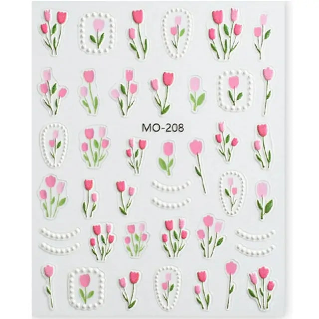 Pure Wind Tulip 3D Nail Stickers (MO-208)