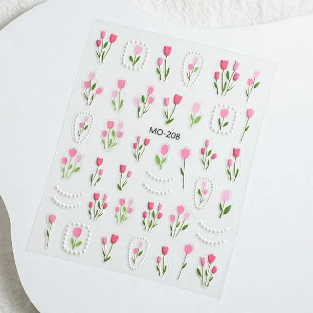 Pure Wind Tulip 3D Nail Stickers (MO-208)