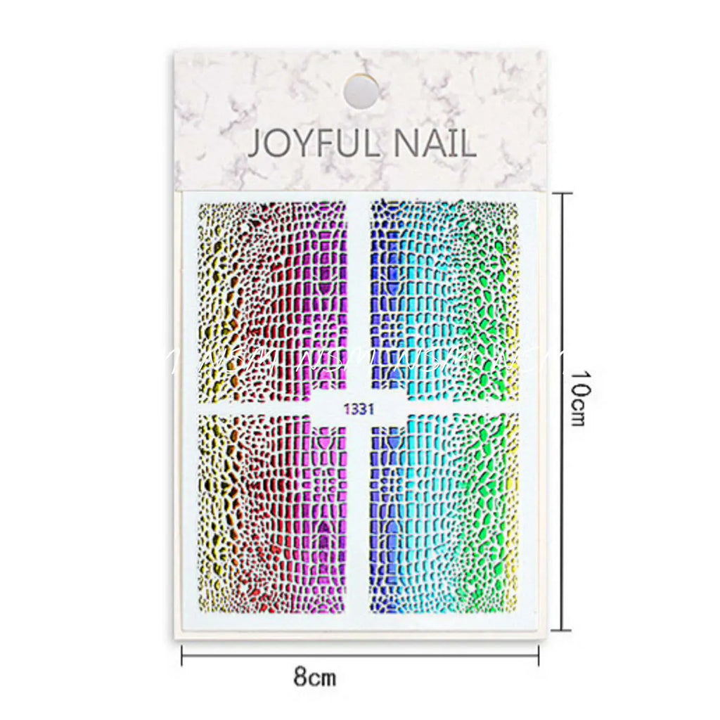 Rainbow Crocodile Pattern Nail Sticker Sheets (1331)