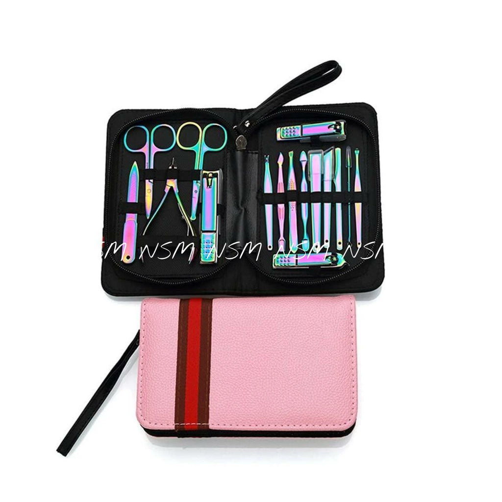 Multi Functional Manicure Kit (Set of 16 Nail Tools With Pouch)