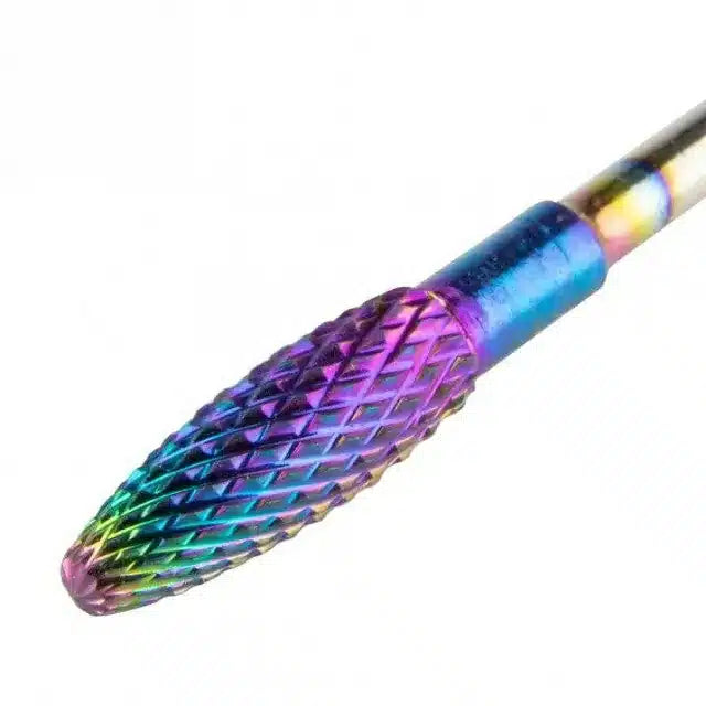Rainbow Tungsten Steel Flame Nail Drill Bit (Medium Grit)